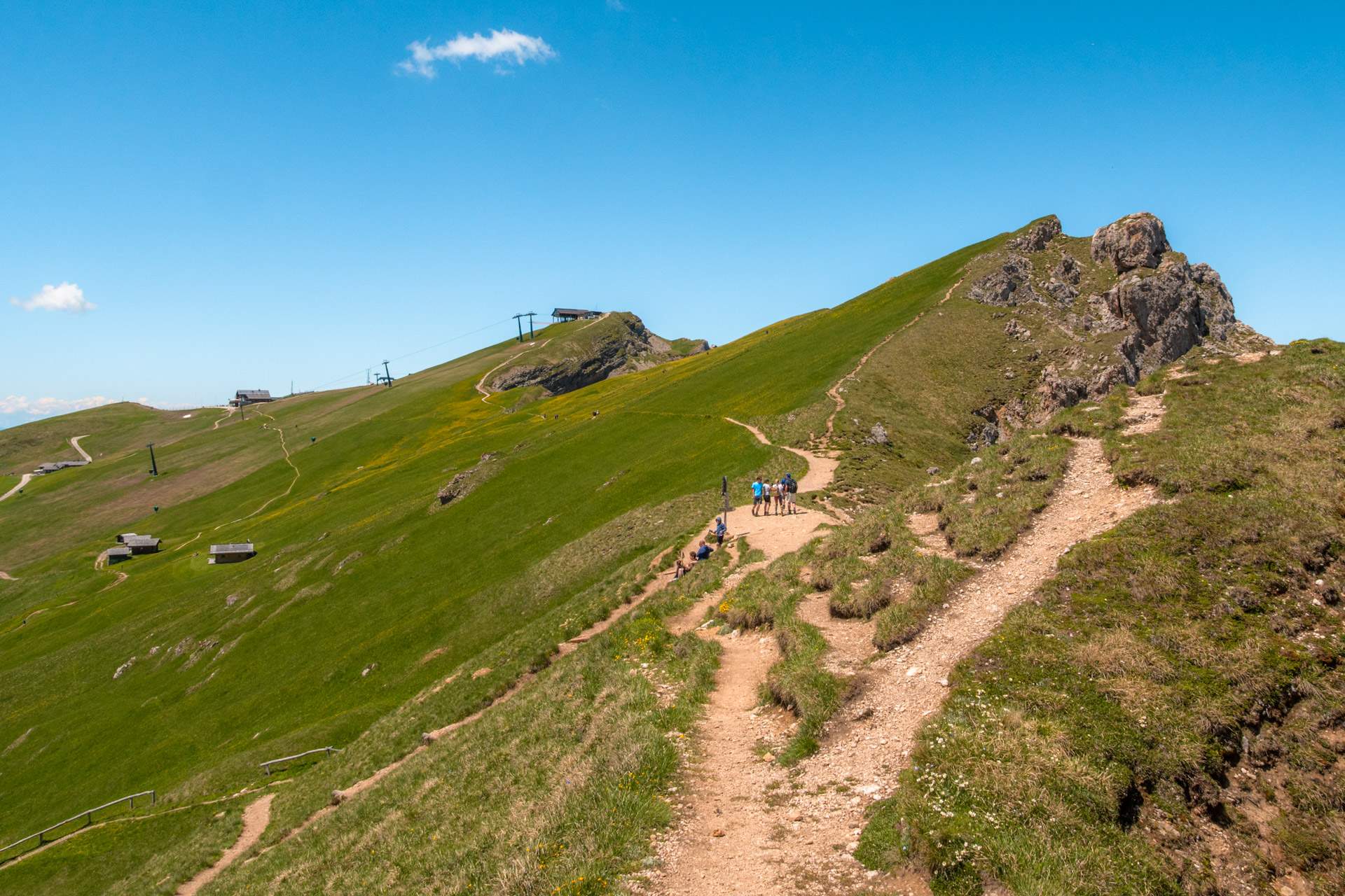 Top station at Seceda in the Dolomites