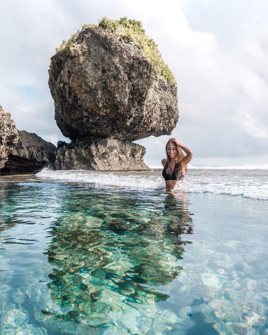 Magpupungko famous rock and tide