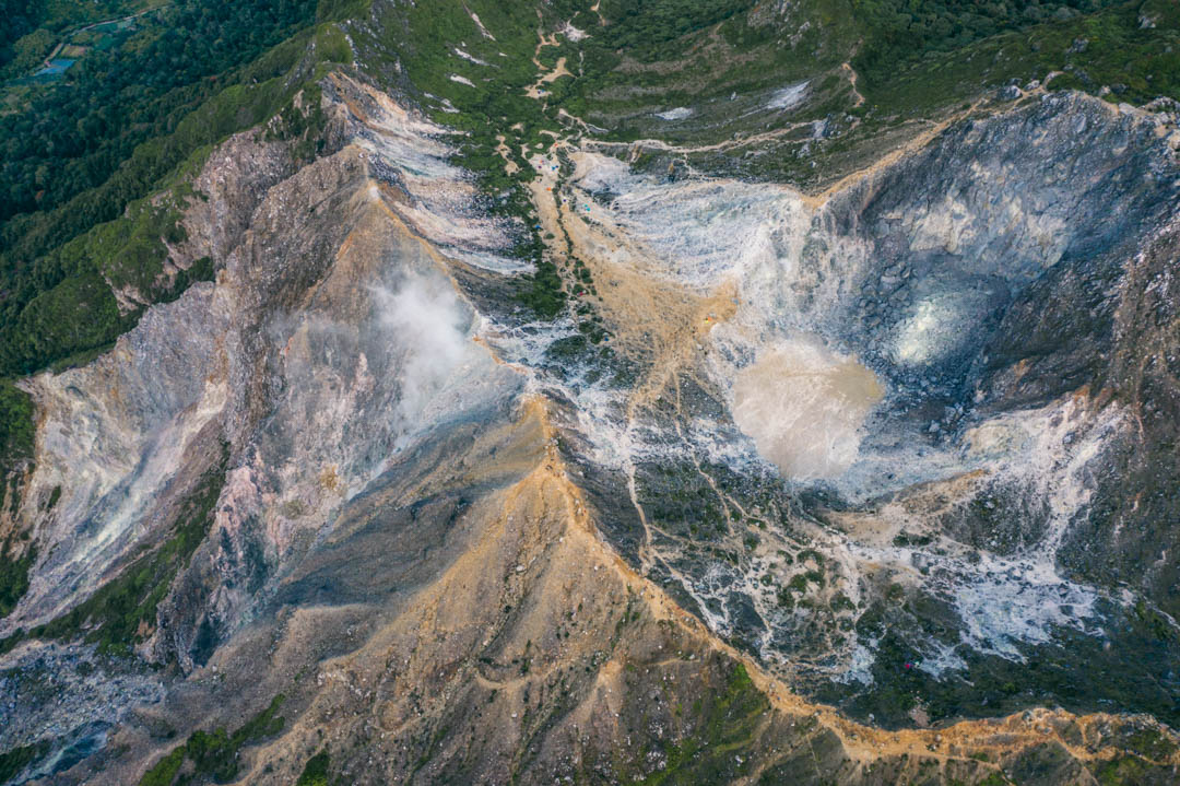 Volcano view from above
