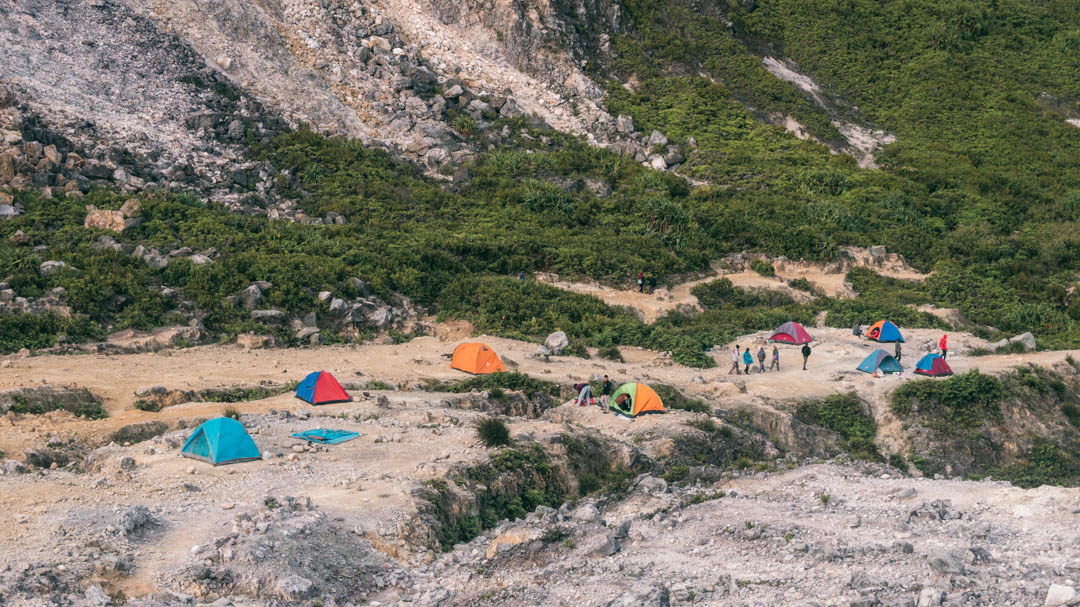 Locals camping on Sibayak