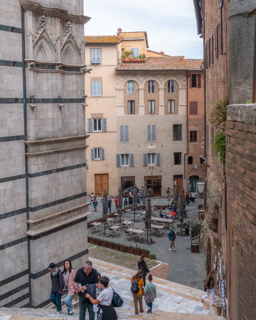 Piazza San Giovanni as seen from the stairs leading up to the cathedral