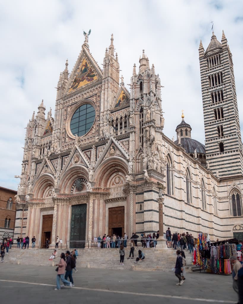 Siena Cathedral in Tuscany seen from the front