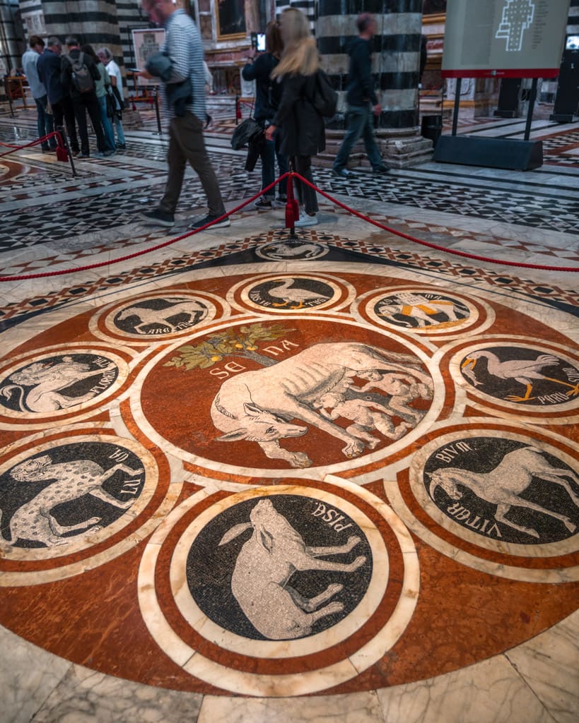 The floor inside the cathedral in Siena