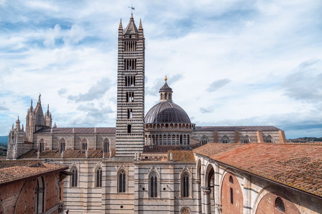 The view towards the cathedral from the lowest of the vantage points at Facciatone