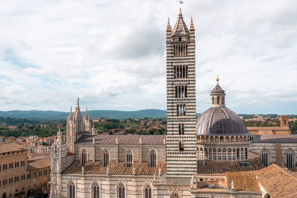 The view towards Il Duomo from the highest level of Panorama dal Facciatone.