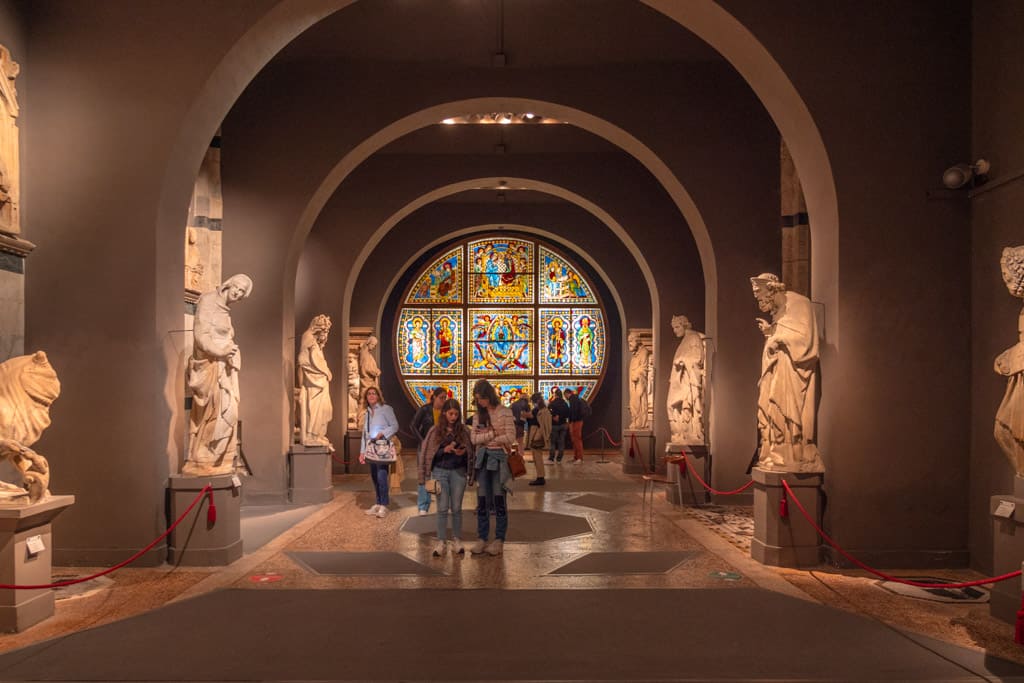 The large rose window in the Museo dell'Opera