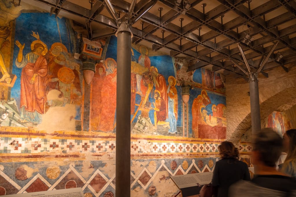 Frescoes in the crypt under Siena's cathedral