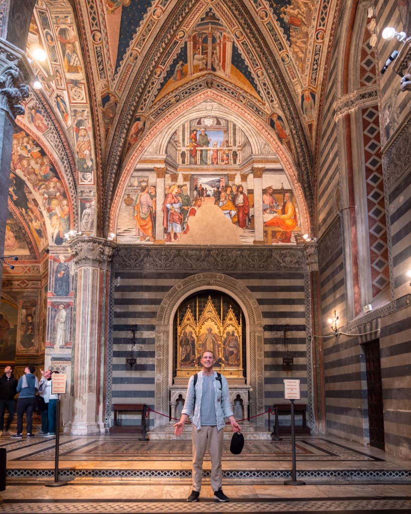 Alex inside The Baptistery