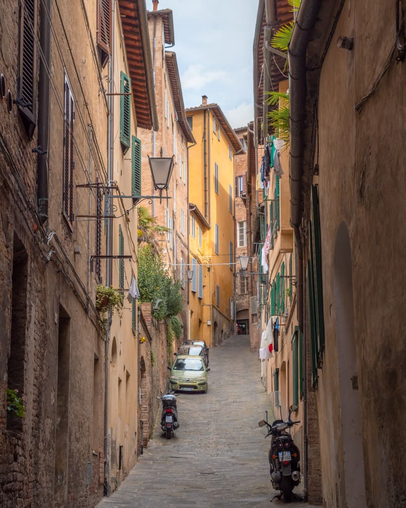 Hilly street in Siena