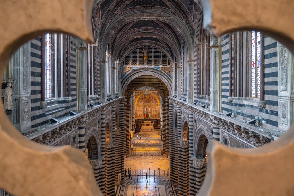 Inside Siena Cathedral seen from above