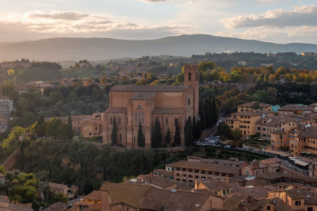 Basilica di San Domenico seen from the top of Torre del Mangia