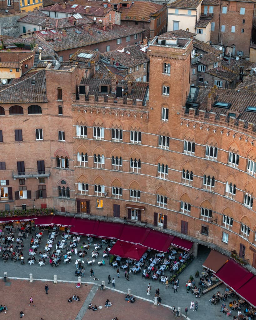 Piazza del Campo seen from the top of Torre del Mangia