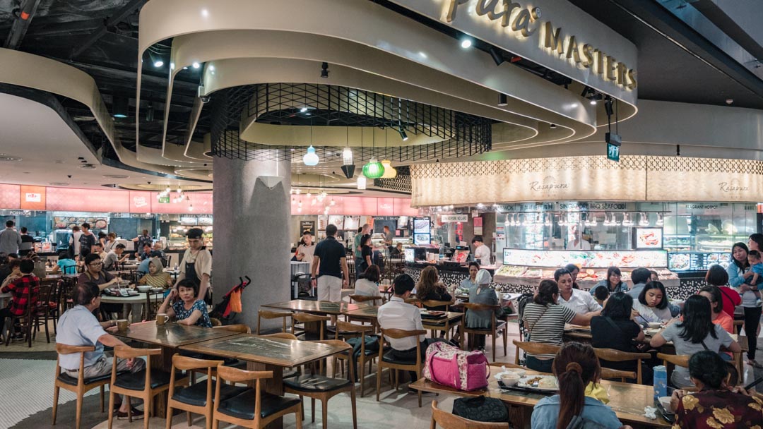 Food hall inside The Shoppes at Marina Bay Sands