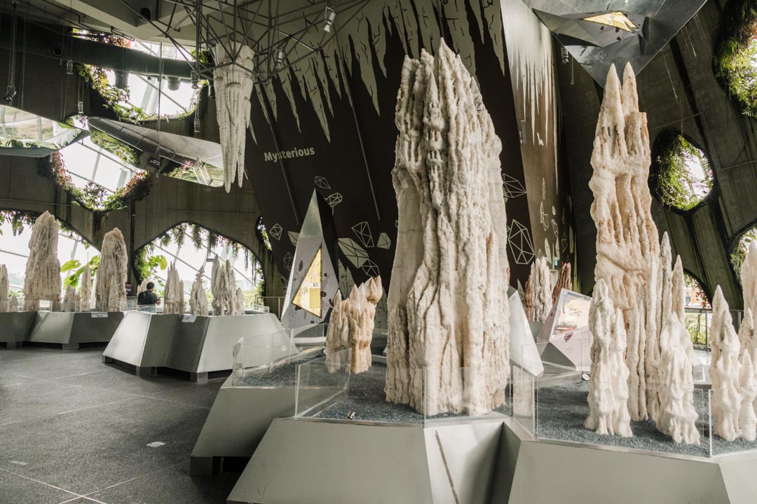 Stalactite and stalagmite exhibition inside Cloud Mountain