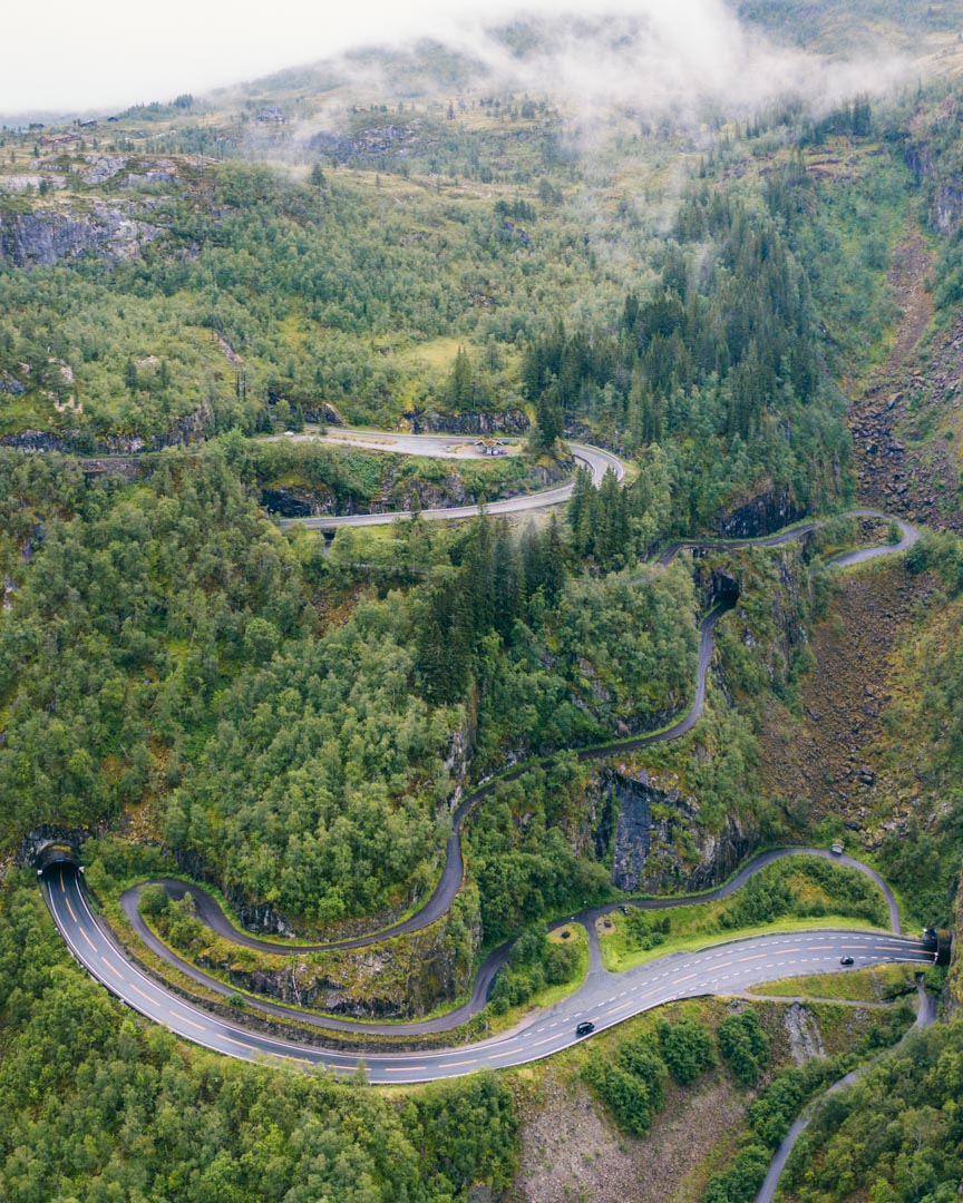 The crazy road from Vøringsfossen to Eidfjord.