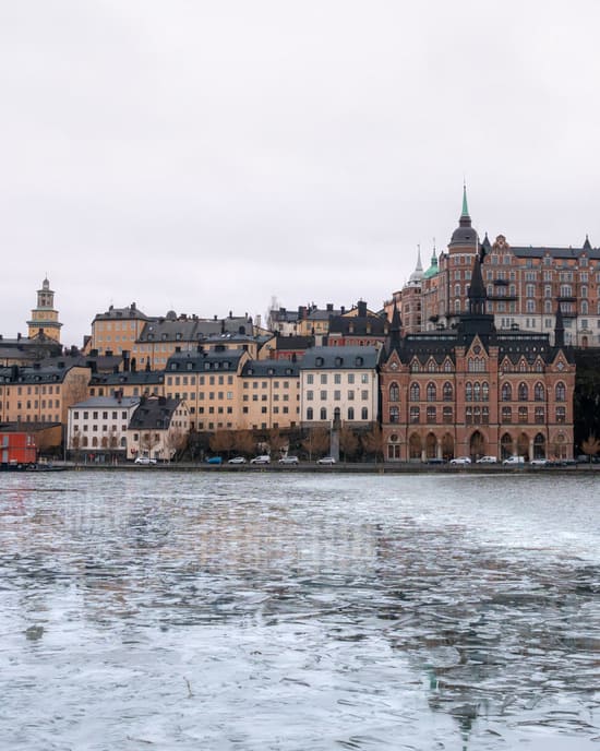 Stockholm with frozen water
