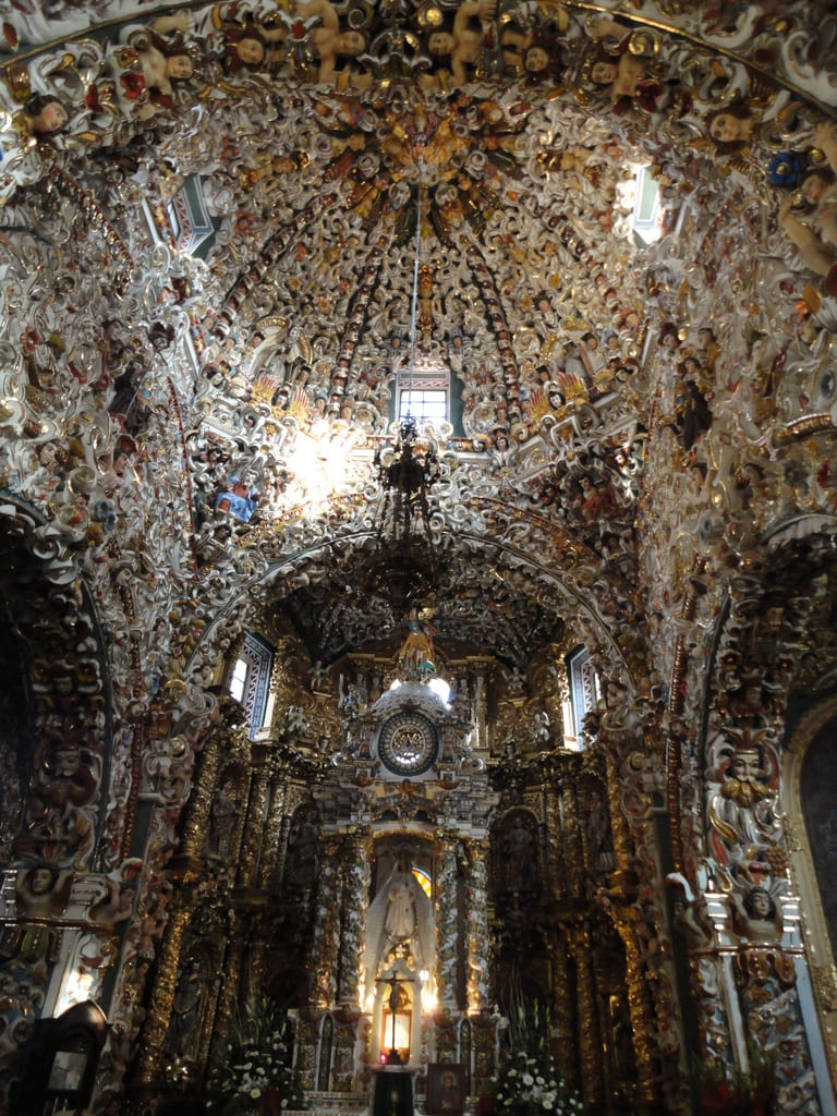 The interior of The Church of Santa María Tonantzintla