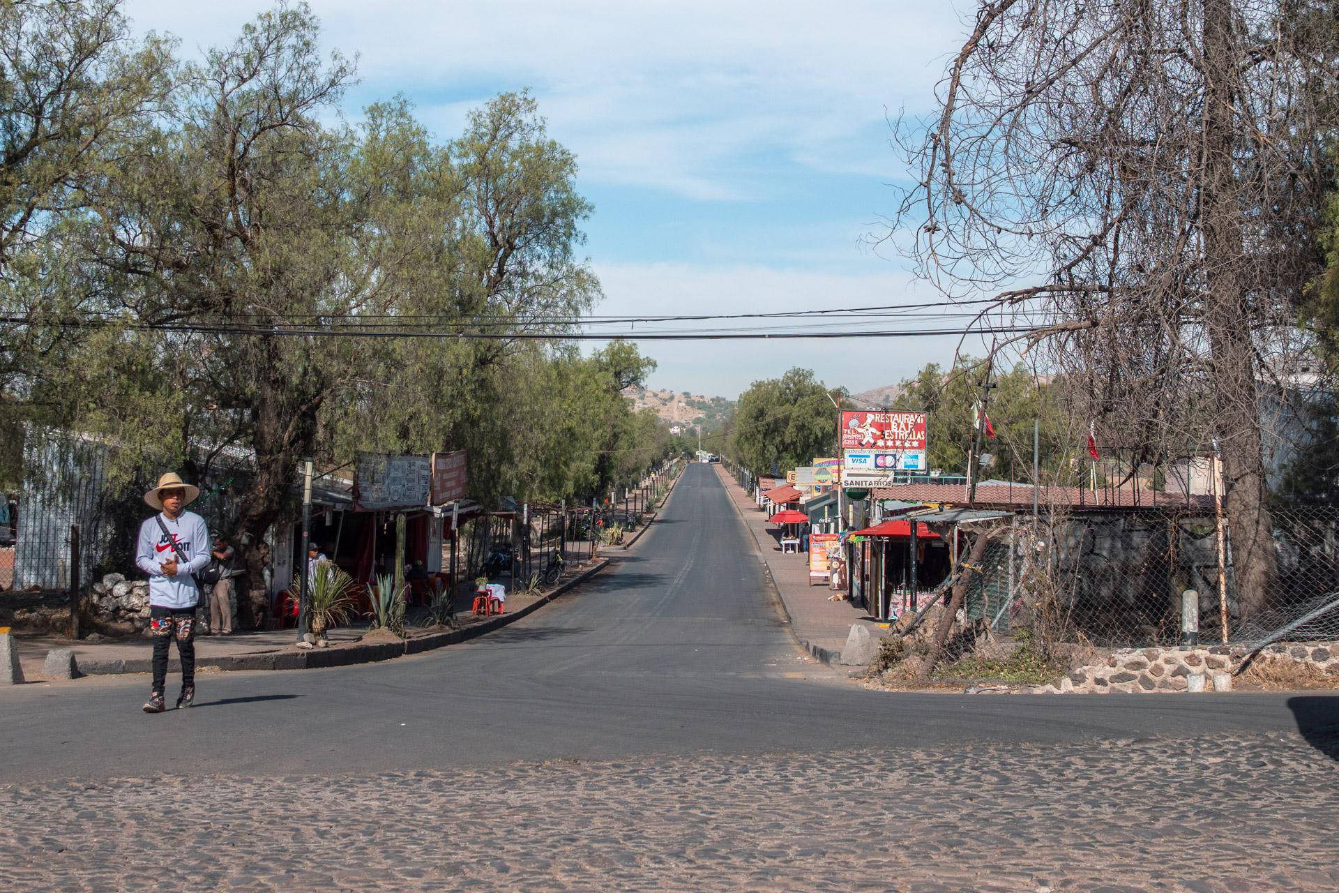 The road where the bus stops