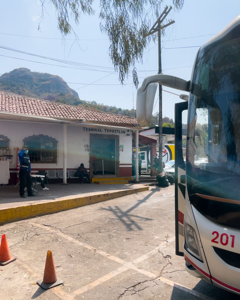 OCC bus at the bus terminal in Tepoztlán