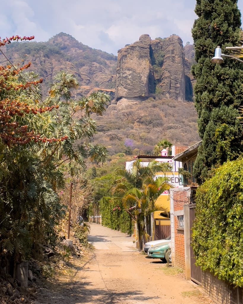 Dusty backroad in Tepoztlán, Mexico