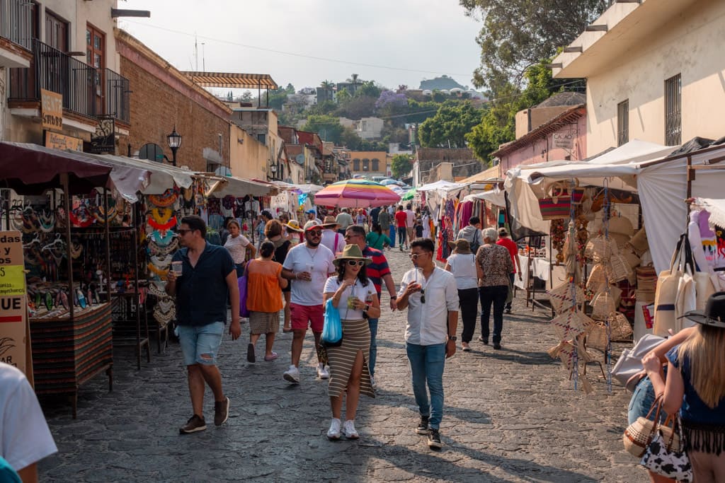 The weekend market on one of the main streets in Tepoztlan