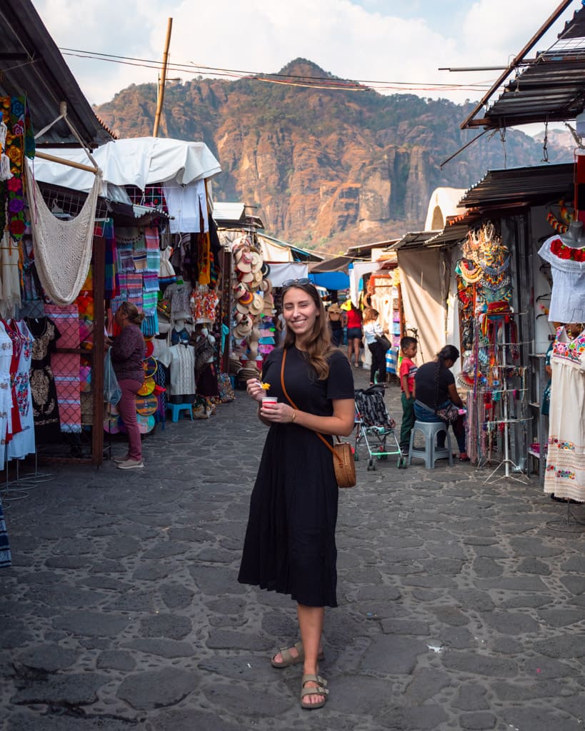 Victoria at the weekend market in Tepoztlan