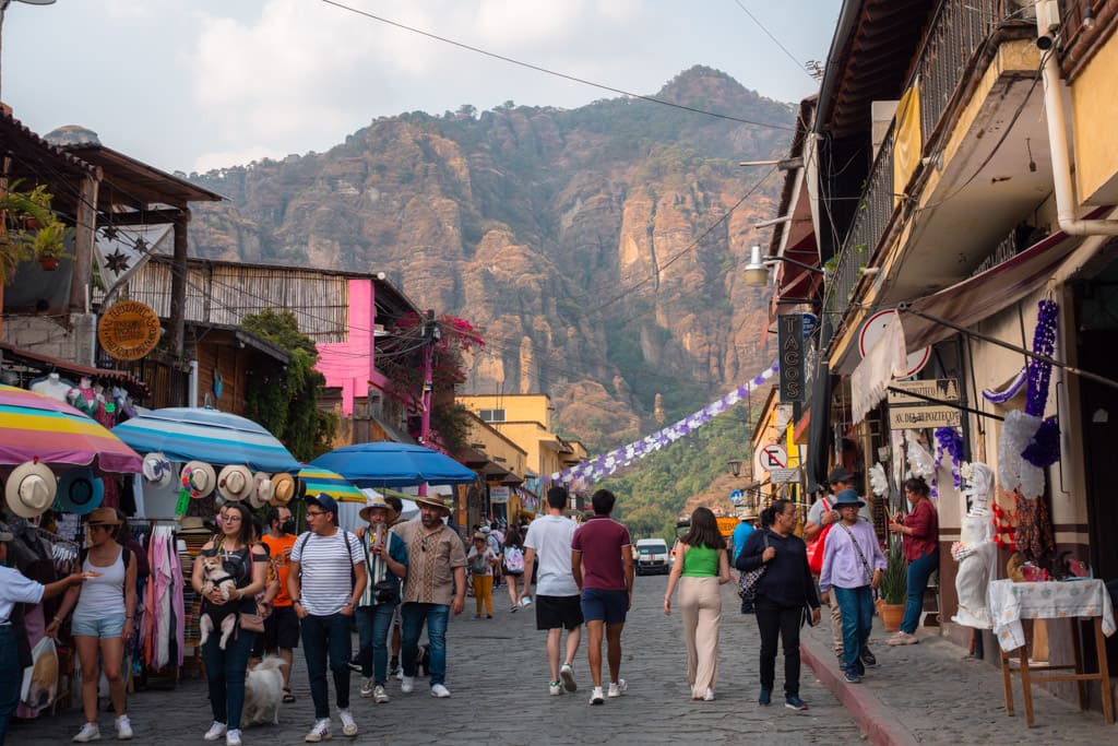 Tepoztlán street in the weekend