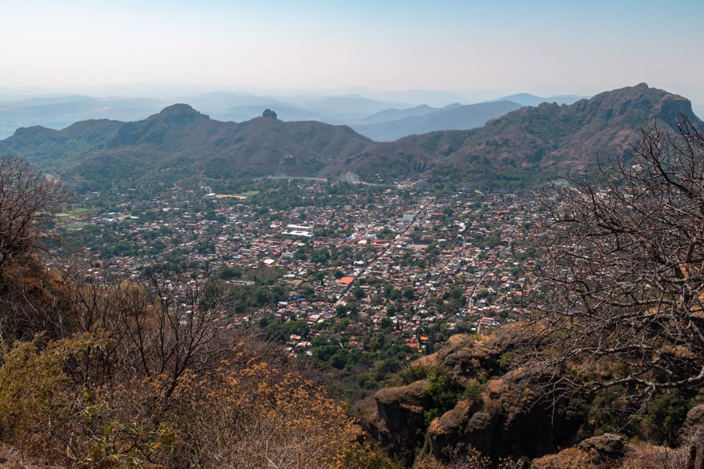 Tepoztlán and the surrounding valleys from the Aztec pyramid Tepozteco