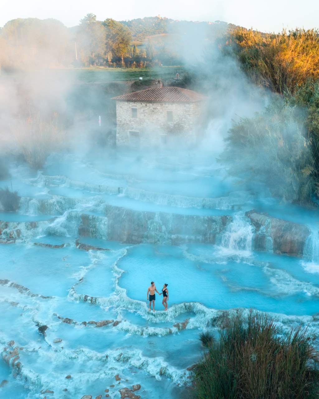 Alex & Victoria at Saturnia hot springs