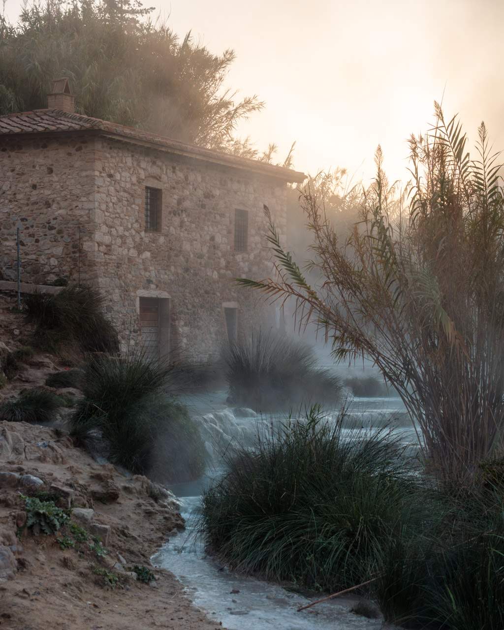 Saturnia Hot Springs in the morning