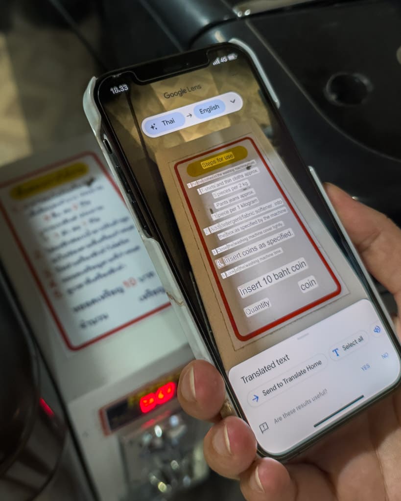 Google Translate on phone in Thailand