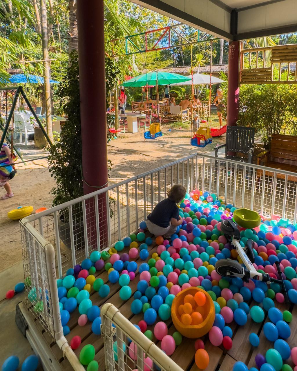 Coloured balls for children at The Backyard