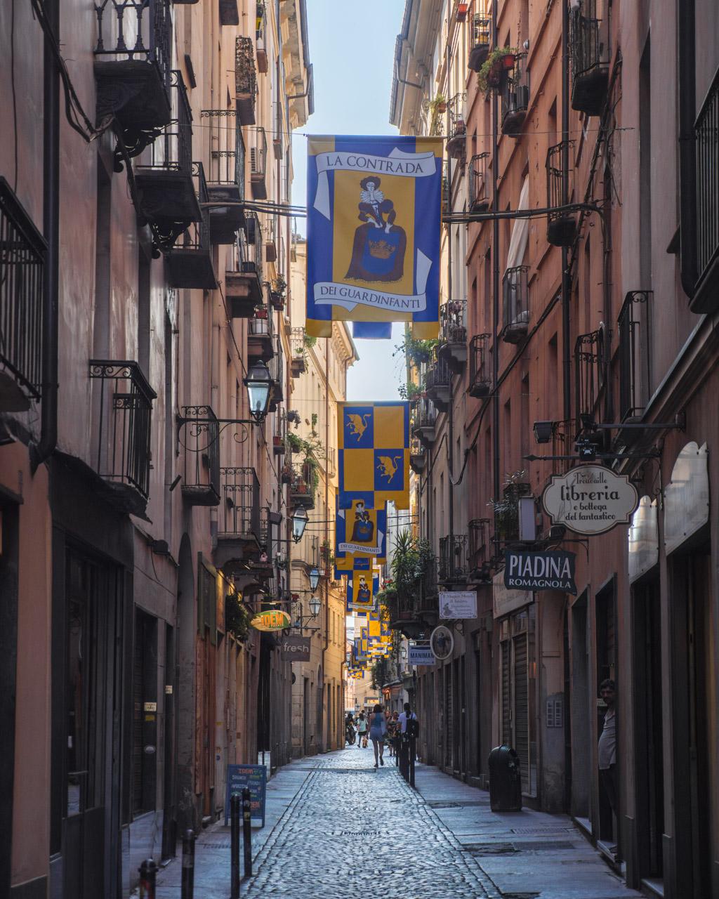 Cobbled street in Turin