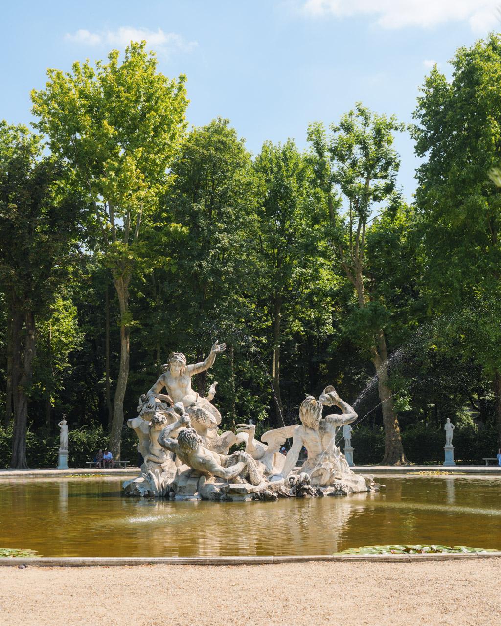 The graceful Tritons and Nereids among the greenery at Giardini Reali di Torino