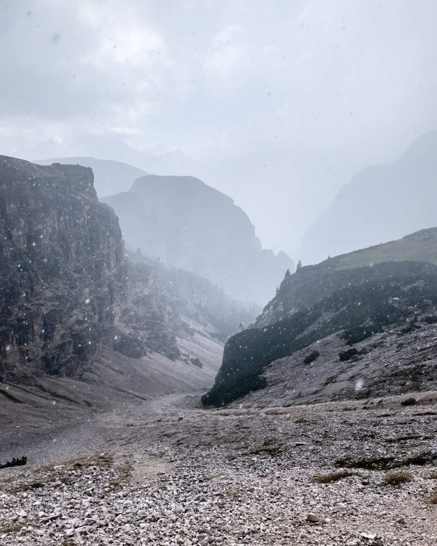 Hail at Tre Cime