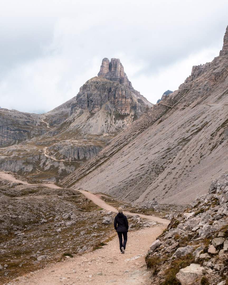 The start of the hike around Tre Cime di Lavaredo