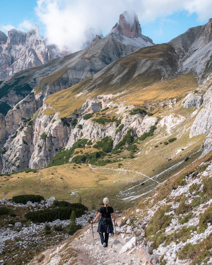 Hiking view at Tre Cime di Lavaredo