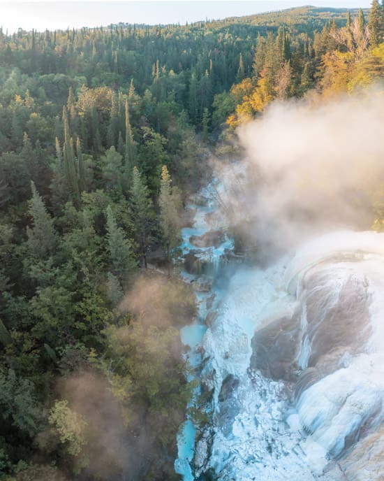 The thermal baths of Bagni San Filippo in Tuscany