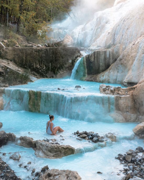 Victoria at the thermal baths of Bagni San Filippo