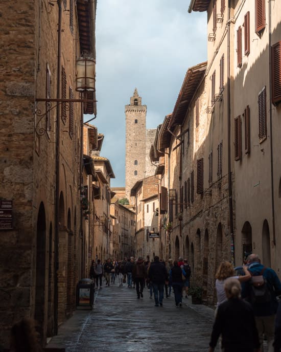 Tourists in San Gimignano