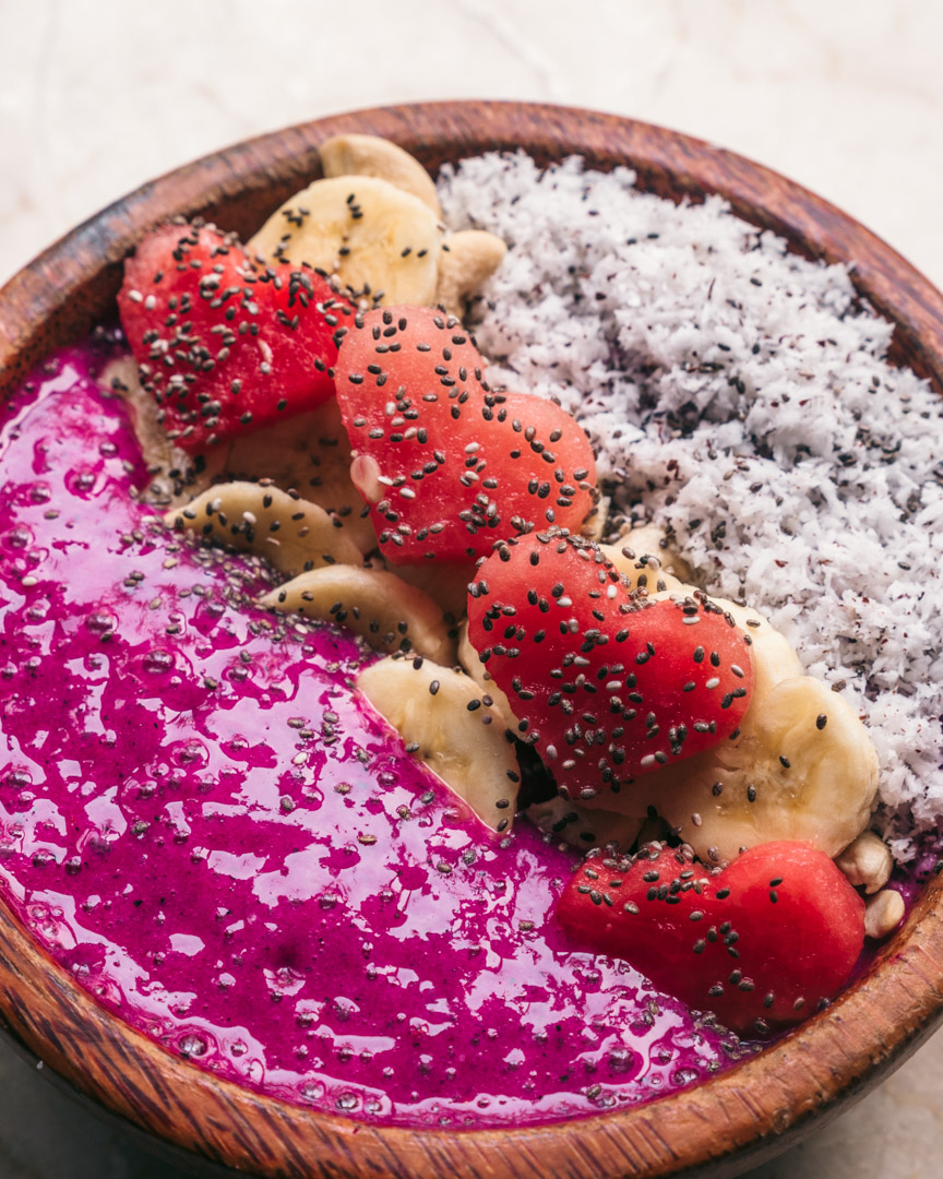 A smoothie bowl made with love