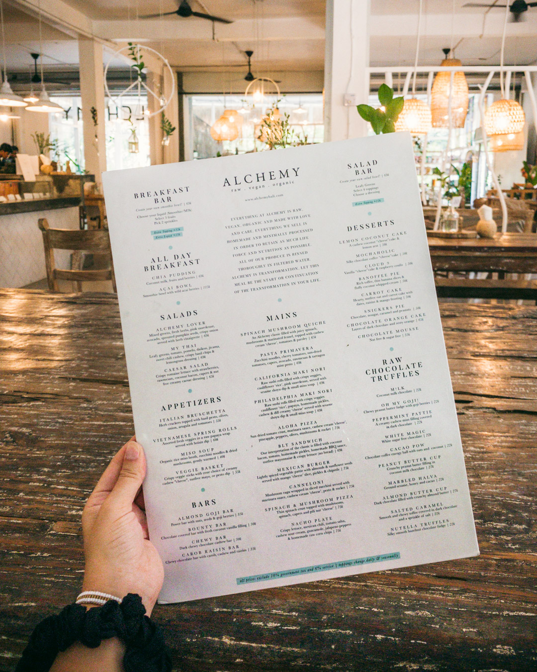 Alchemy's menu is full of healthy, raw vegan options