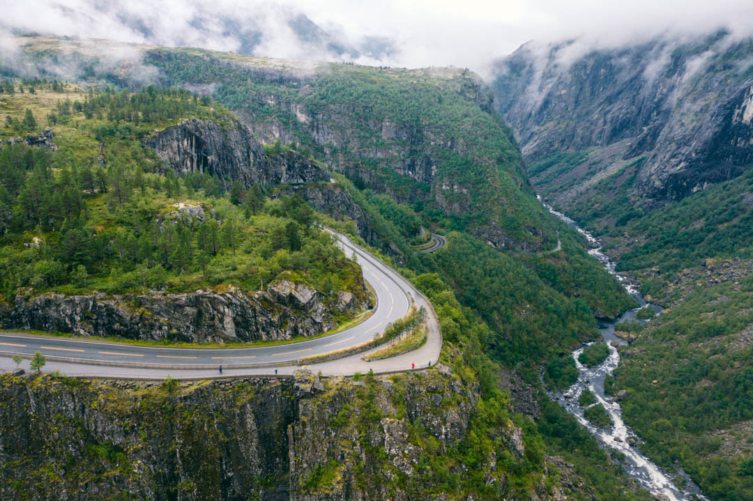 Vøringsfossen valley and road