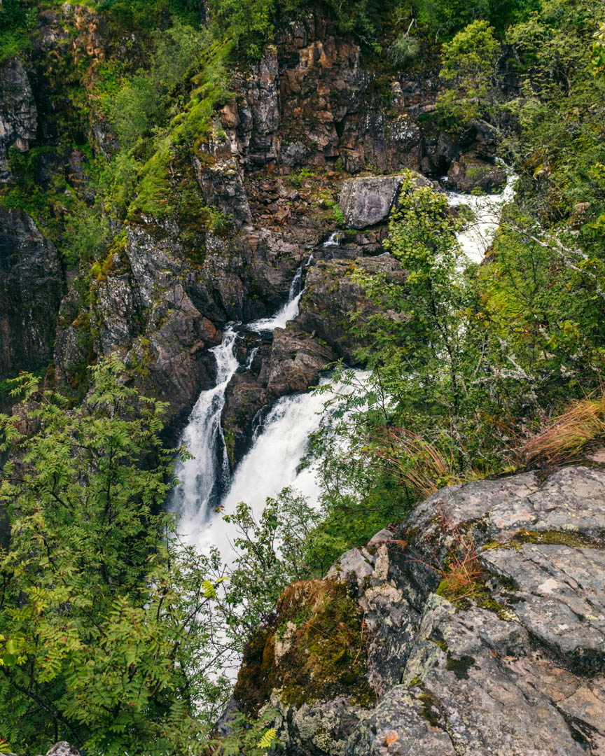 The view to the main fall of Vøringsfossen